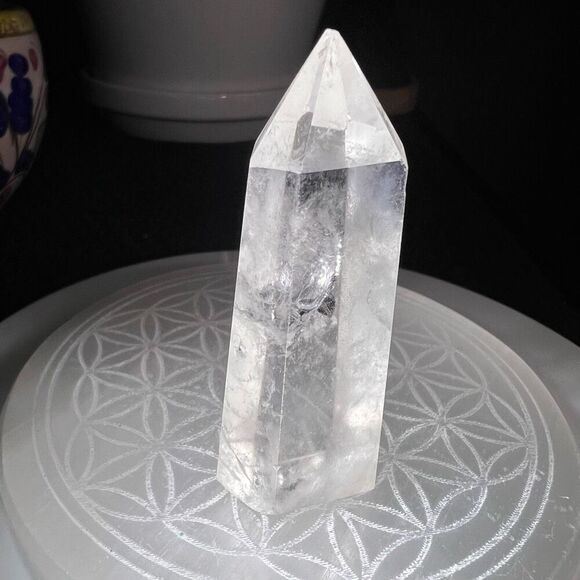 Clear Quartz Crystal‎ Obelisk Meditation Tower (#1) - Picture 6 of 15